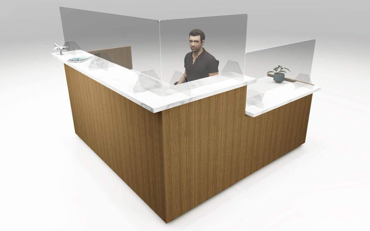 Reception Desk with protective screens