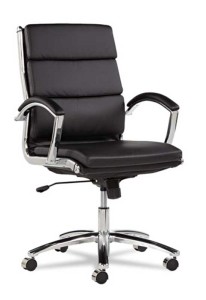 Mid-Back Leather & Chrome Chair by Alera