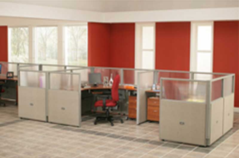 OFM Privacy Cubicles with modular office furniture.