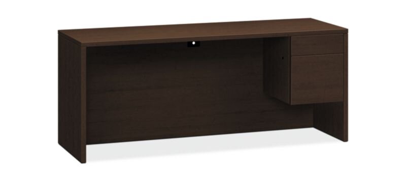 HON 10500 Series Right Single Pedestal Credenza with 1 Box & 1 File Drawer - Mocha