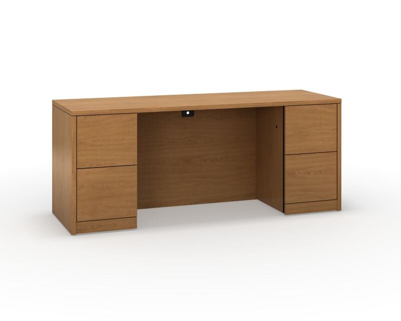 HON 10500 Series Double Pedestal Credenza with 4 File Drawers - Harvest