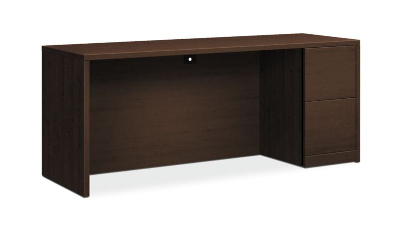 HON 10500 Series Right Pedestal Credenza with 2 File Drawers - Mocha