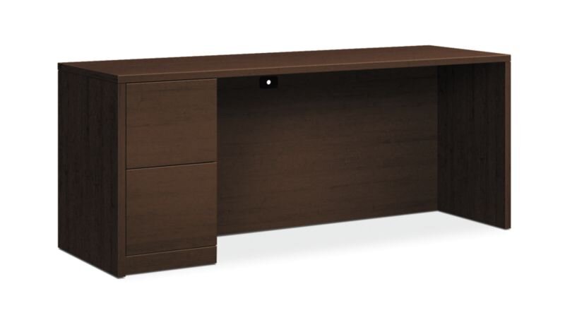 HON 10500 Series Left Pedestal Credenza with 2 File Drawers - Mocha