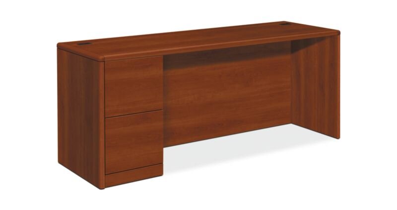 HON 10700 Series Left Pedestal Credenza with 2 File Drawers - Cognac