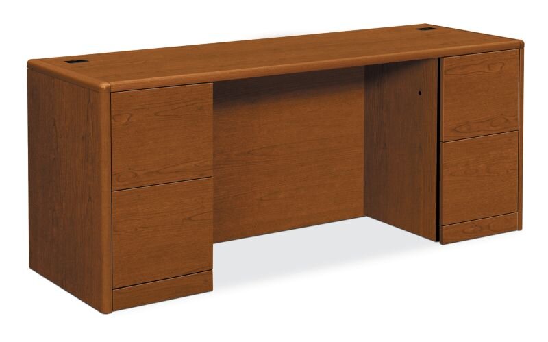 HON 10700 Series Double Pedestal Credenza with 4 File Drawers - Bourbon Cherry