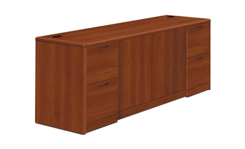 HON 10700 Series Double Pedestal Credenza with Doors & 4 File Drawers - Cognac