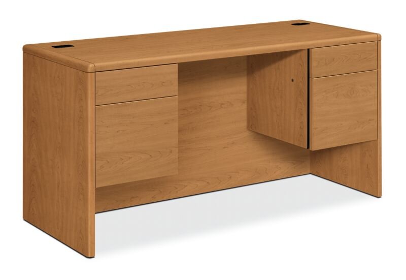 HON 10700 Series Double Pedestal Credenza with 2 Box & 2 File Drawers - Harvest