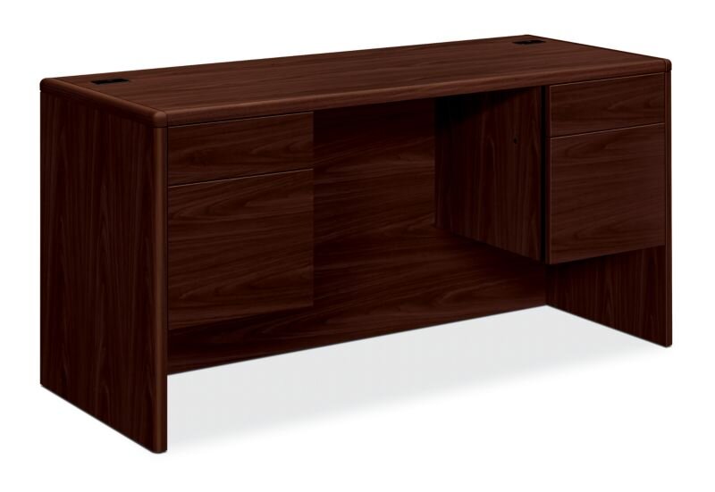 HON 10700 Series Double Pedestal Credenza with 2 Box & 2 File Drawers - Mahogany
