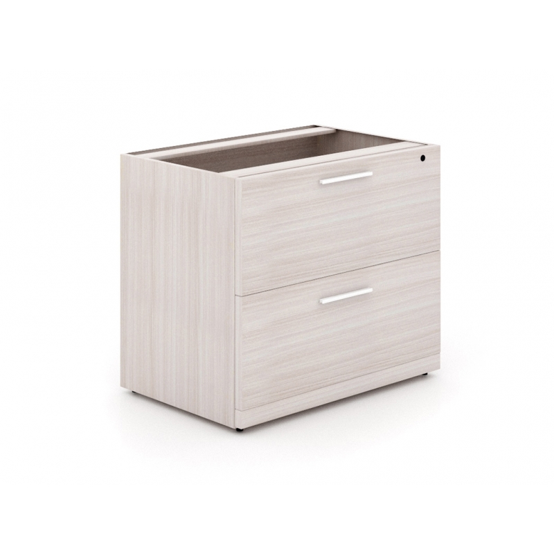 2 drawer lateral file cabinet W/O top-CD-P3422L-1-BDG-Potenza Series-CorpDesign-Blanc De Gris