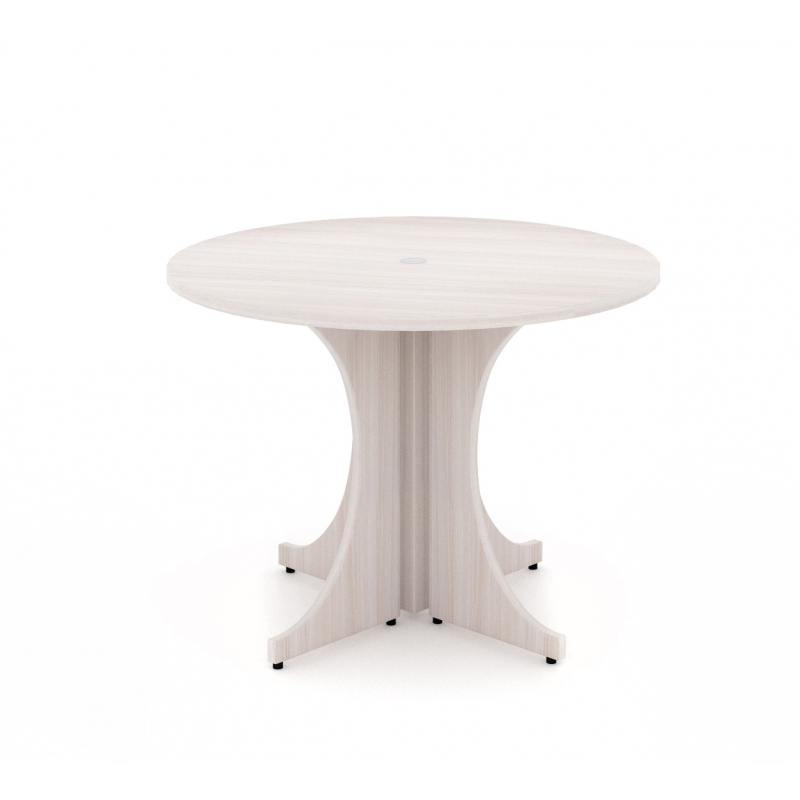 42” Round meeting table-CD-P42RT-BDG-Potenza Series-CorpDesign-Blanc De Gris