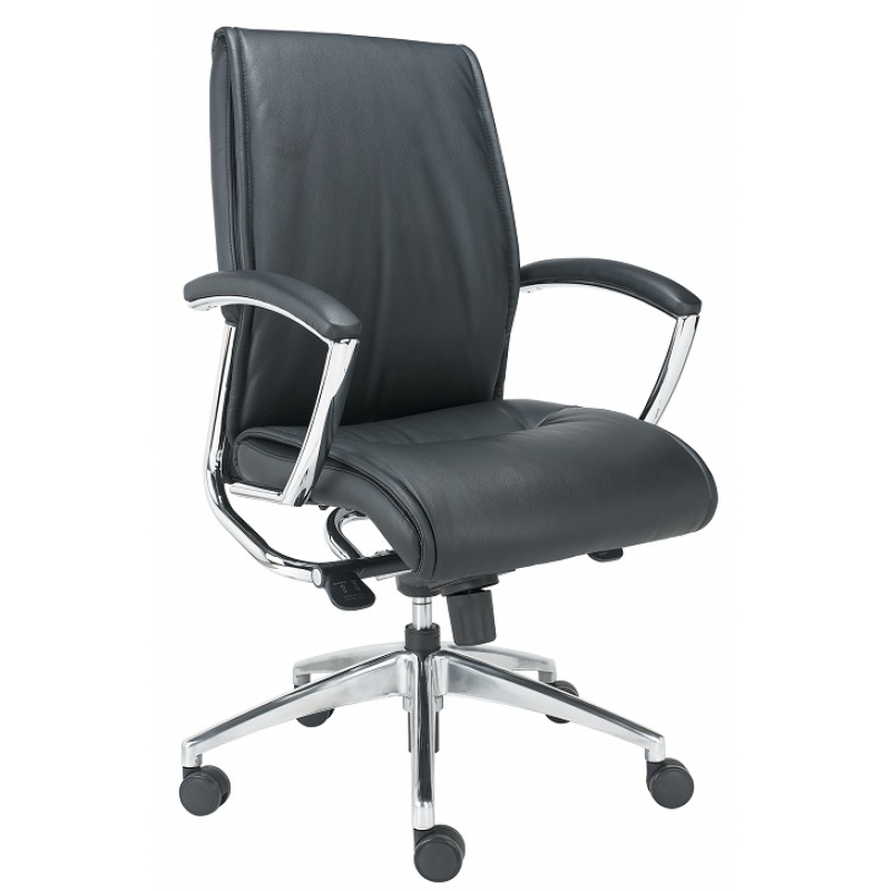 Alto Mid Back Executive Black Leather* Chair-CD-2103MB-FA-Alto-CorpDesign-Black Leather