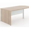 Bullet end desk shell – White glass modesty panel-CD-P7236BED-N-Potenza Series-CorpDesign-Noce