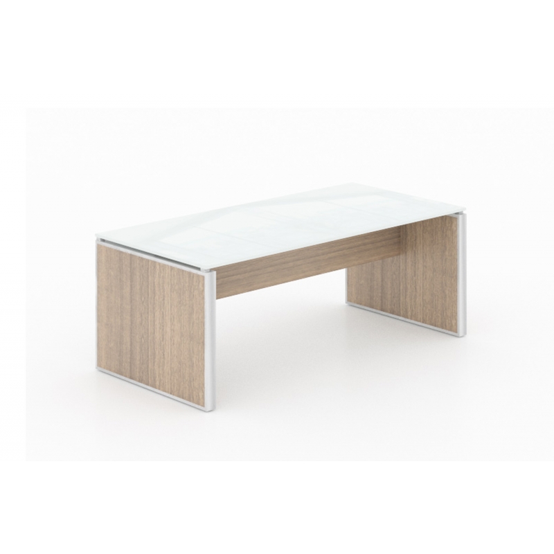 Coffee table – White glass top-CD-P422016CTG-N-Potenza Series-CorpDesign-Noce