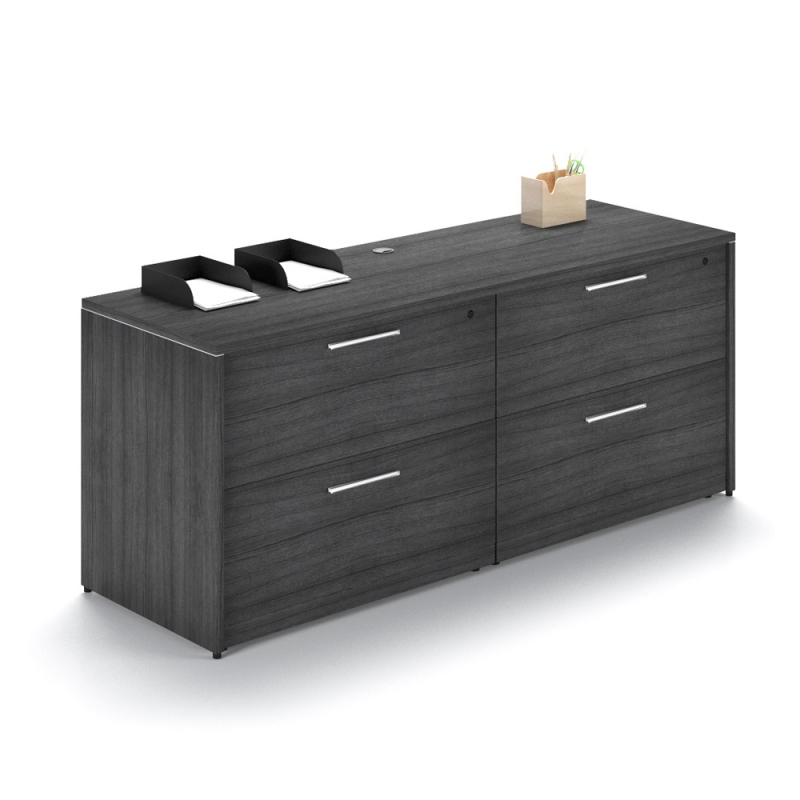 Layout P-111-G Credenza with 4 drawer lateral file