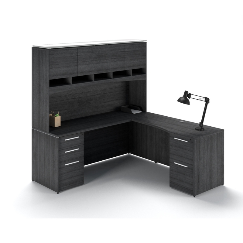 Layout P-117-G Credenza with return and hutch
