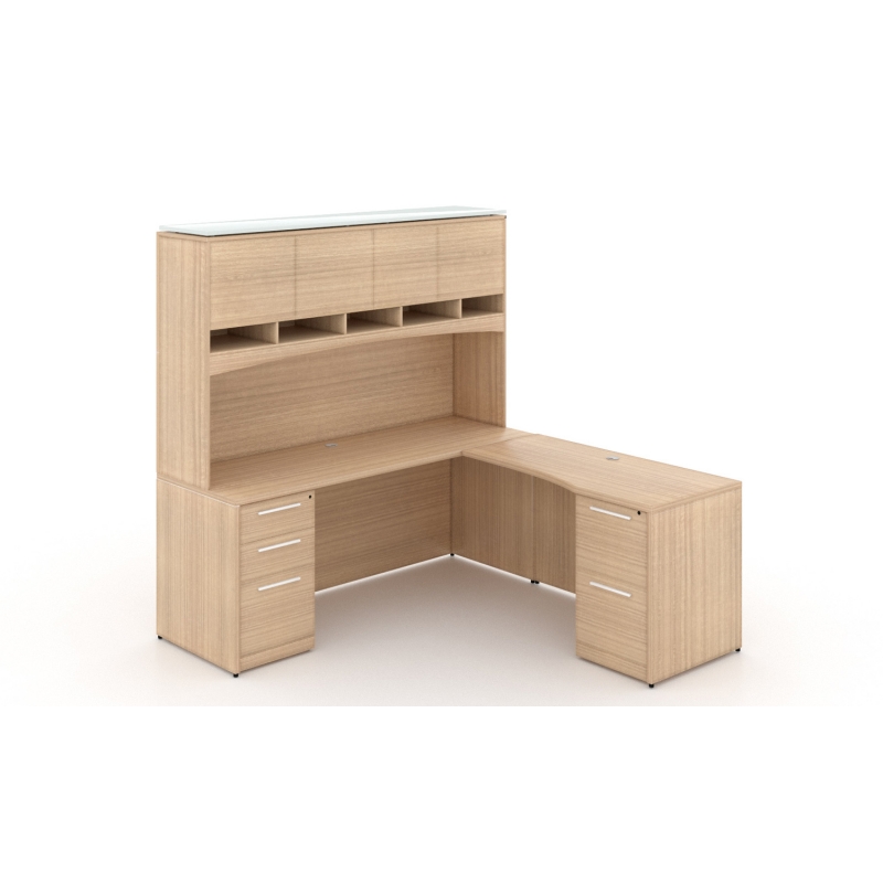 Layout P-117-M Credenza with return and hutch