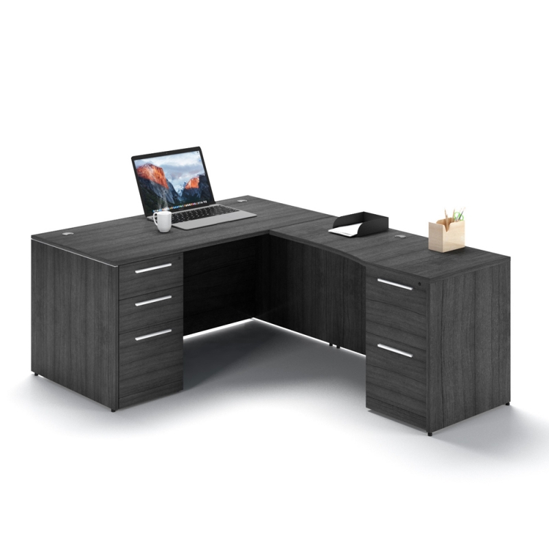 Layout P-104-G Desk with return