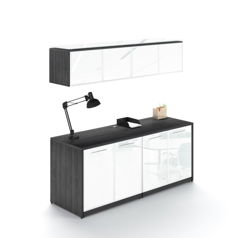 Layout P-116-G Double credenza with glass doors