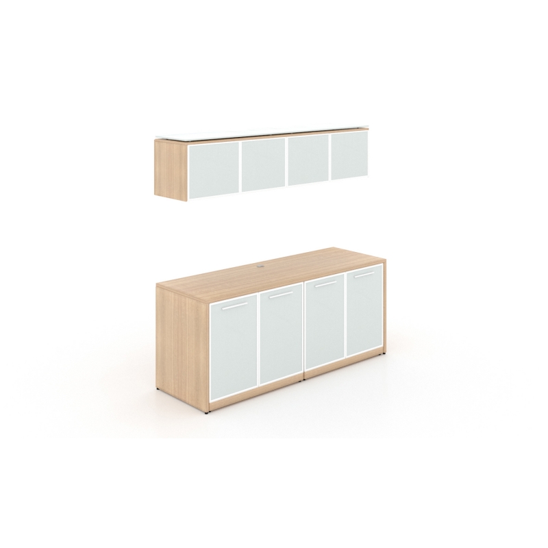 Layout P-116-M Double credenza with glass doors