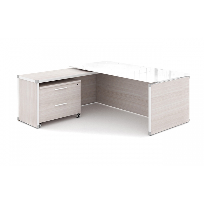 Executive desk-CD-PE7875-GT-W-BDG-Potenza Series-CorpDesign-Blanc De Gris