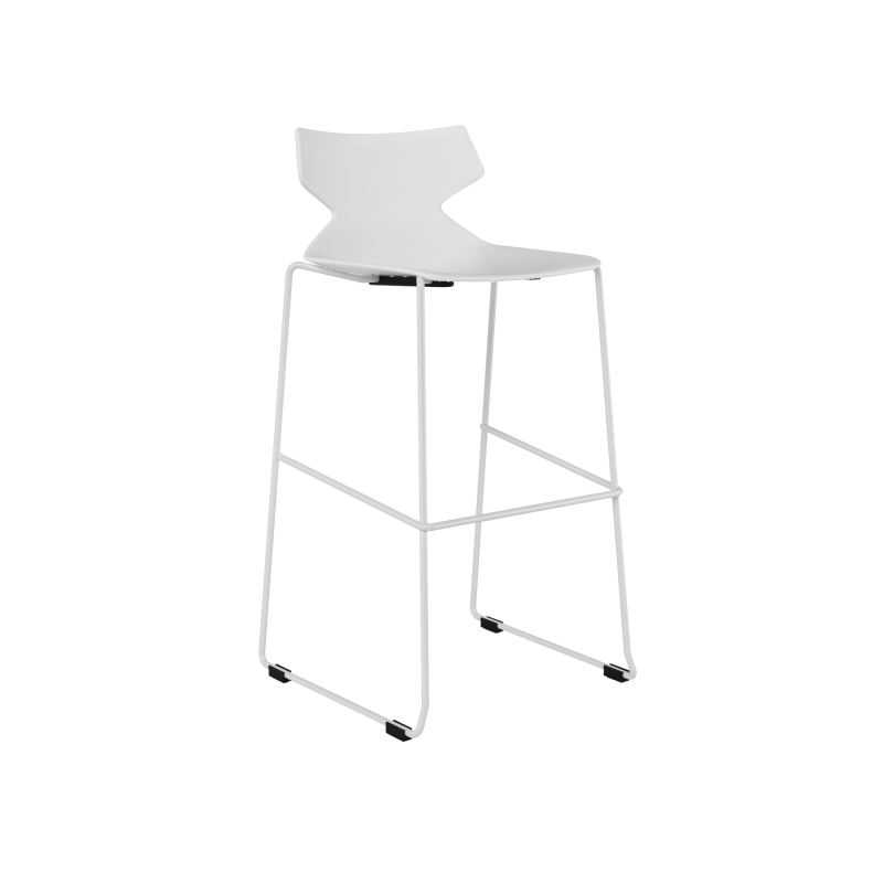 FLY Bar height stool-CD-17BS-W-FLY-CorpDesign-White Polypropylene