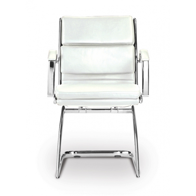 Livello Guest Chair White Leather*-CD-307GW-Livello-CorpDesign-White