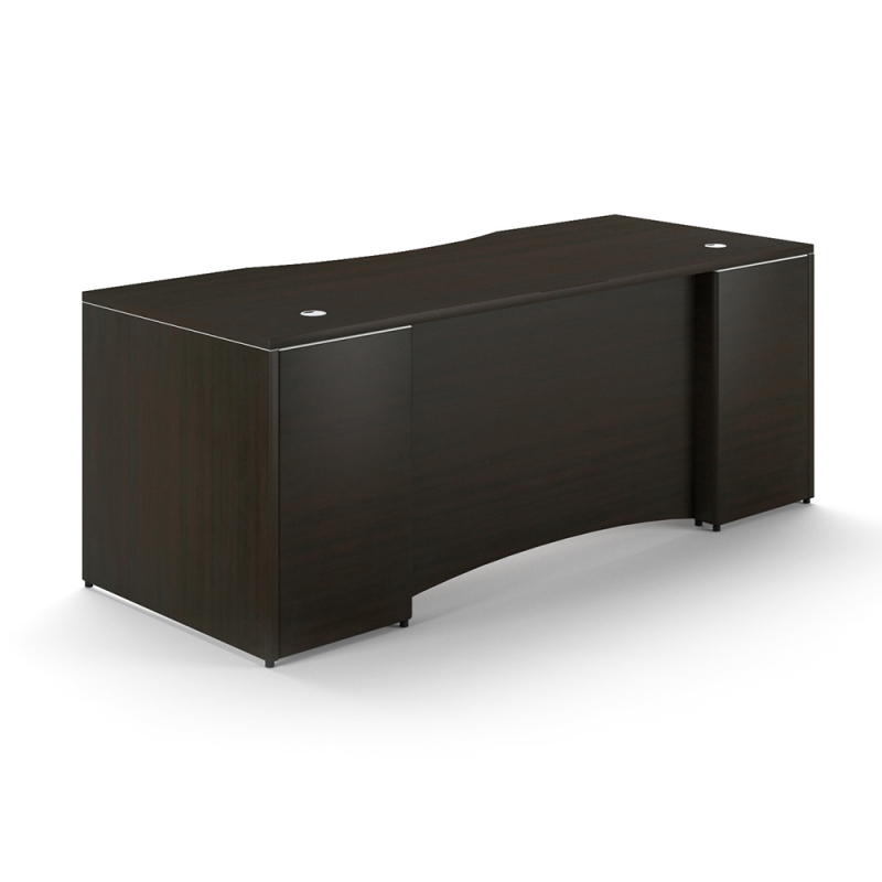 Rectangular desk shell – Curved laminate modesty panel-CD-P6630-LM-E-Potenza Series-CorpDesign-Espresso