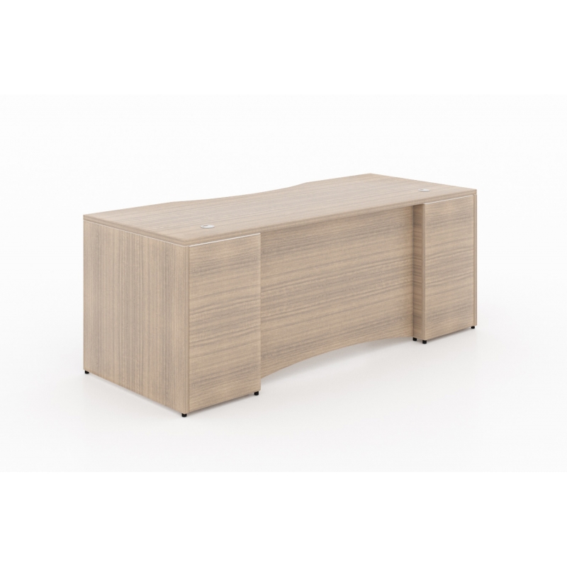 Rectangular desk shell – Curved laminate modesty panel-CD-P6630-LM-N-Potenza Series-CorpDesign-Noce