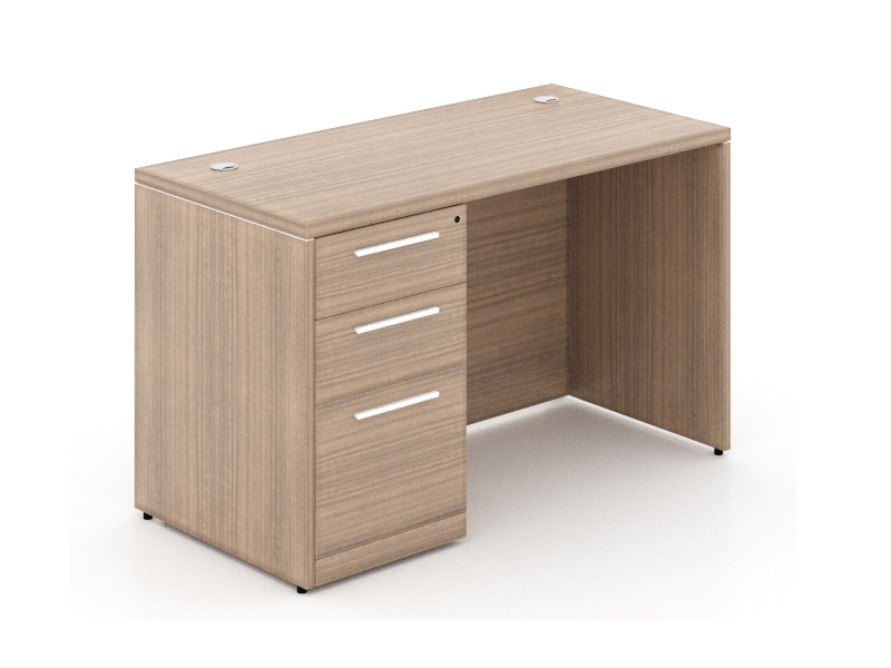 Single pedestal rectangular desk-Layout P-120-N-Potenza Series-CorpDesign-Noce