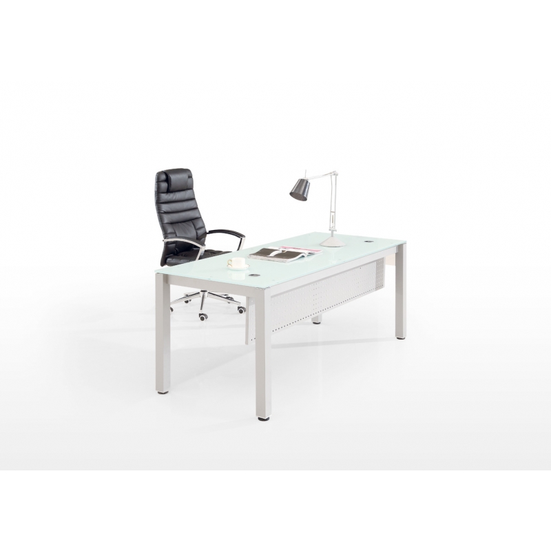 Sling series Rectangular Glass Desk-CD-SLING-S72-W-Sling Series-CorpDesign-