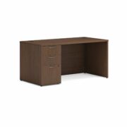 HON Mod Desk | 2 Box Drawers / 1 File Drawer | 60"W x 30"D | Sepia Walnut Laminate