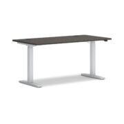 HON Mod Height-Adjustable Desk | 60" x 30"W | ETA Base | Slate Teak Laminate