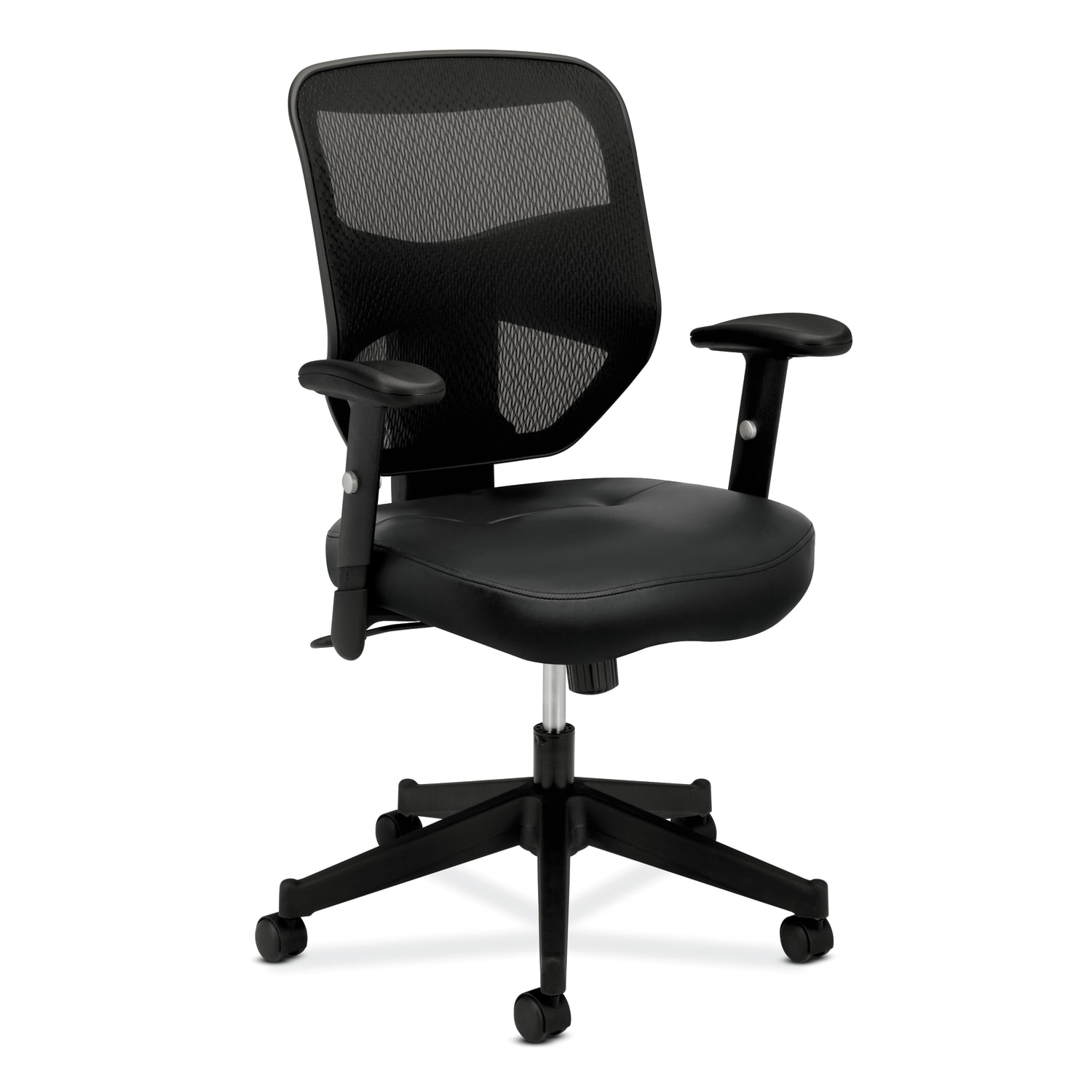 Mesh back leather seat deals office chair