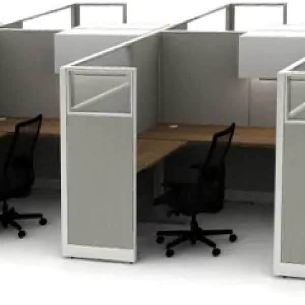 Quickship - Height-Adjustable L-Stations with Metal Storage