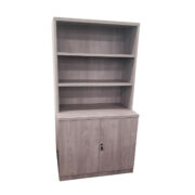 UP113155-GO – Ultra Premium Hutch and Two-Door Cabinet – Gray Oak Finish