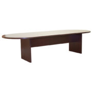 OFD-136-2 Ultra Laminate Conference Table, 95″ Racetrack Shape Table. 2-Piece Top with Slab Base