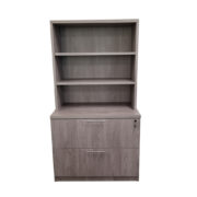 UP112155-GO – Ultra Premium Lateral File and Two-Door Cabinet – Gray Oak Finish