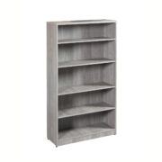 UP156 Ultra PREMIUM Bookcase, 36 x 14 x 65 with 4 Adjustable Shelves – Grey Oak Finish