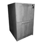 UP175-GO – Ultra PREMIUM FF Drawer Pedestal with Brushed Silver Drawer Pull – Grey Oak Finish