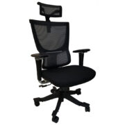 EM9325-BLK NEW MOOV Series with Black Frame with 4D Arms Lumbar Support with Mesh Back and Black Fabric Molded Seat
