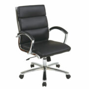 OFD6350 Mid Back Executive Faux Leather Chair with Chrome Base