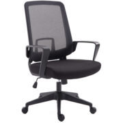 BU-401-BLK – The “EDGE” Mesh Back Manager/Conference Chair with Tilt Lock with Black Fabric Seat
