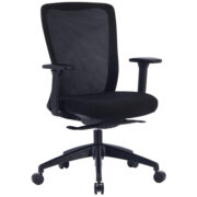 EM6500-BLK – THE SCOOP – Mesh Back Manager/Conference Chair with Tilt Lock with Black Fabric Seat