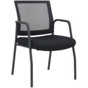 MI1500B Black Frame Visitors Chair with Arms and Black Mesh Back