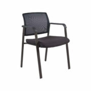 OFD600G-BLK Mesh It 4 Leg Guest Chair