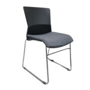 SI1108 Plastic Stack Chair with Cushion Seat Pad and Wire Loop Base