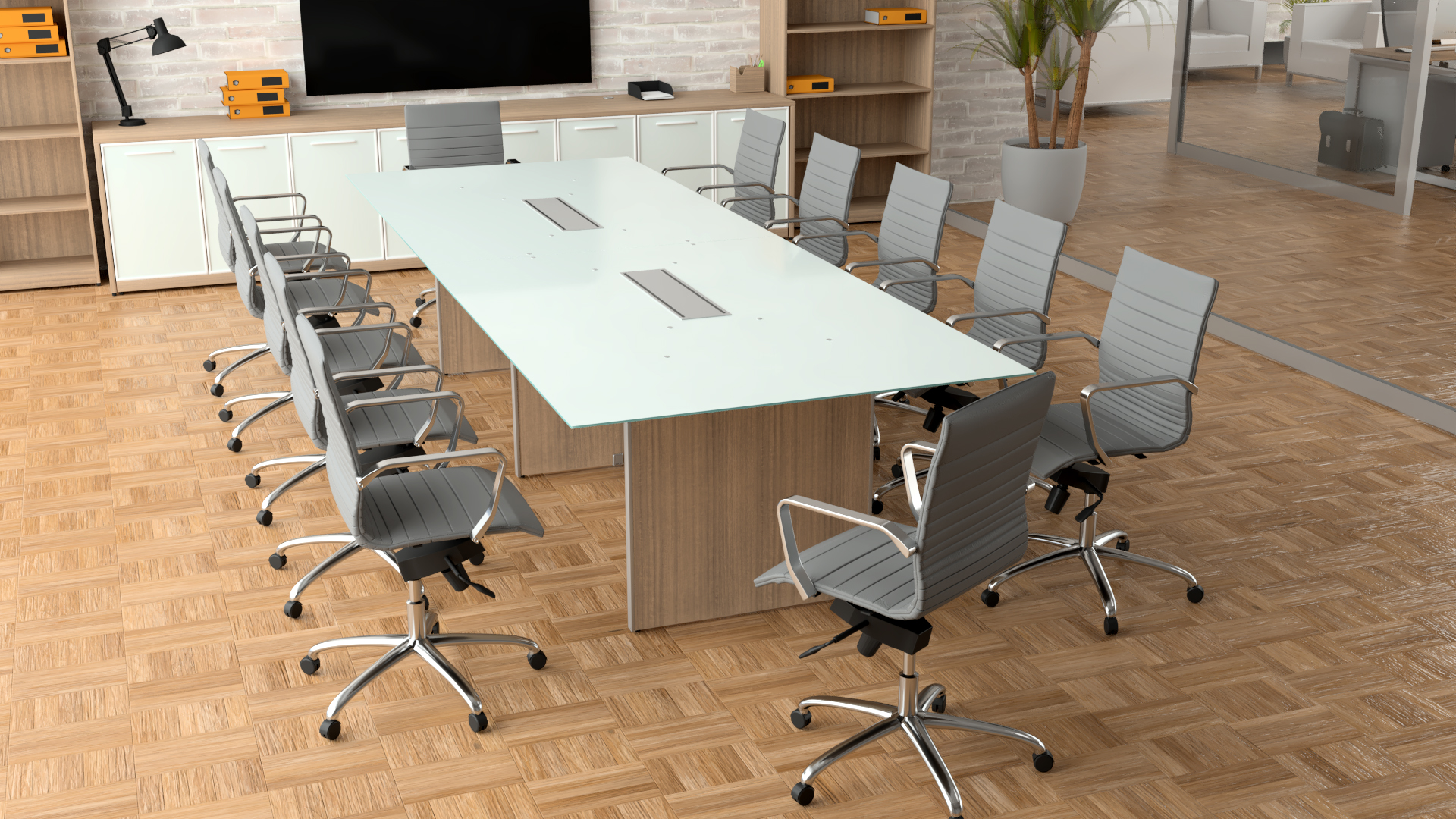 office-furniture-Houston-Texas-Noce-Base-Glass-Top-White - OfficeMakers.com